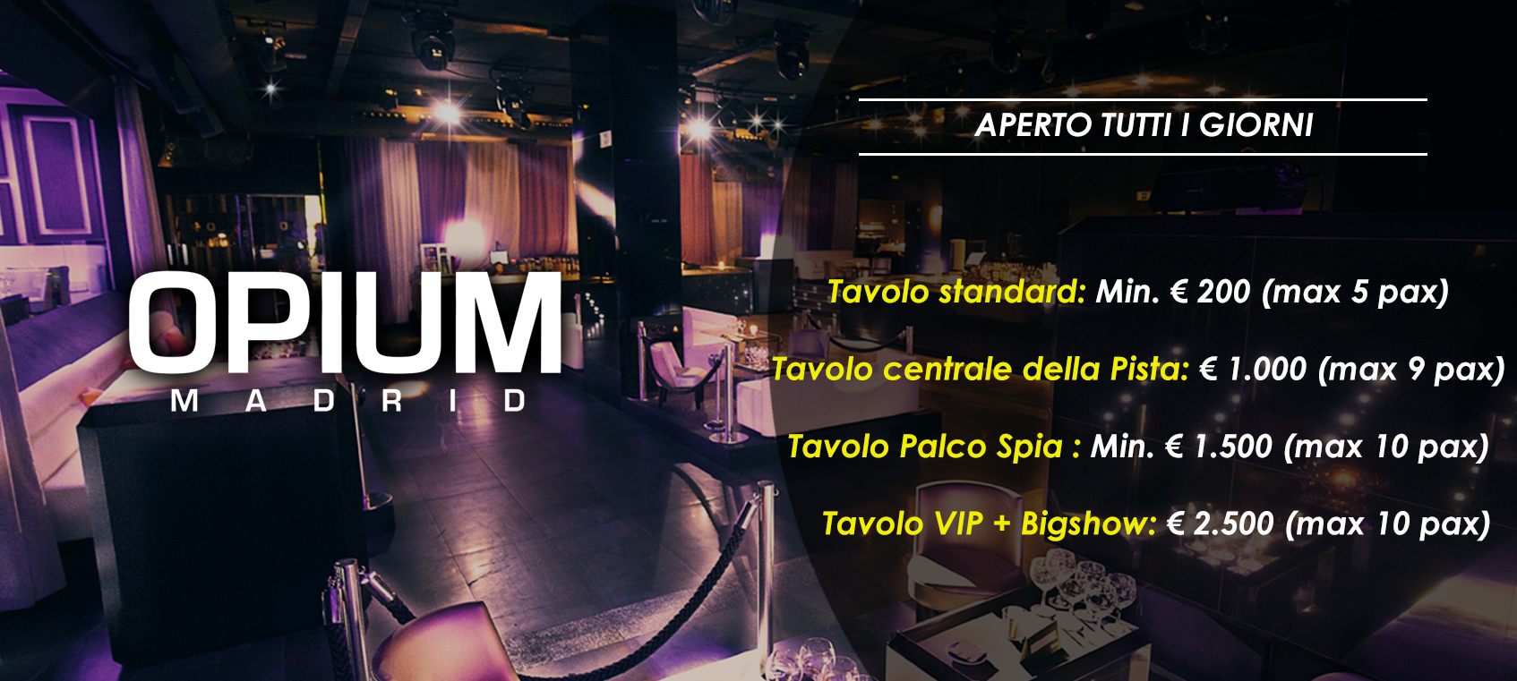 precios mesas vip discoteca opium